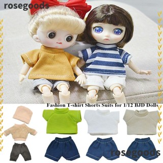 Rosegoods1 เสื้อยืด กางเกงยีน แฟชั่นฤดูร้อน สําหรับตุ๊กตา 1/12BJD