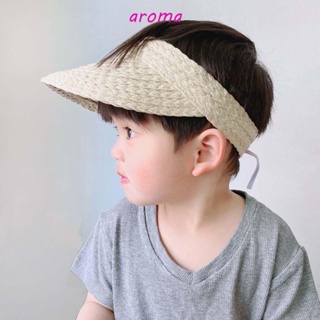 Aroma หมวกกันแดด ผู้หญิง จับคู่ ย้อนยุค ป้องกันรังสียูวี หมวกบังแดด กลางแจ้ง หมวกสีทึบ หมวกด้านบนที่ว่างเปล่า หมวกสไตล์เกาหลี