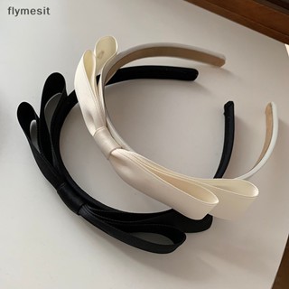 Flymesit ที่คาดผม โบ สีพื้น สไตล์ฝรั่งเศส วินเทจ สําหรับเด็กผู้หญิง มินิมอล แฟชั่น ที่คาดผม เครื่องประดับผม EN