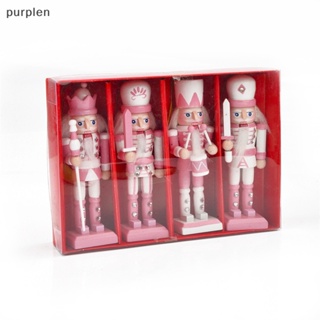 Purplen ตุ๊กตาการ์ตูนทหารวอลนัท แครกเกอร์ ขนาดเล็ก สีชมพู 12 ซม. สําหรับตกแต่งโต๊ะ