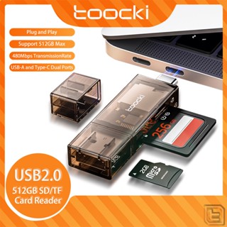 Toocki เครื่องอ่านการ์ด OTG USB Type C SD TF 2-in-1 USB2.0 สําหรับคอมพิวเตอร์ แล็ปท็อป โทรศัพท์ แท็บเล็ต กล้องเว็บแคม