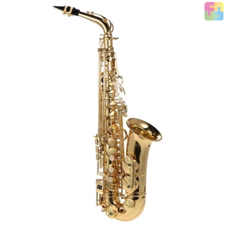 [พร้อมส่ง] Ammoon Eb Alto แซกโซโฟน ทองเหลือง เคลือบสีทอง E Flat Sax 802 Key Type Woodwind Instrument พร้อมแปรงทําความสะอาด ถุงมือผ้า สายคล้อง