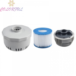 【COLORFUL】Filter Kit 10*8*5cm 14.5*11.5cm 3pcs Blue PVC For Lay-Z Spa VIIntex VI