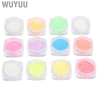 Wuyuu 12pcs DIY Nail Glitter Fluorescent  Art Luminous Tips