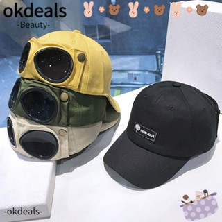 Okdeals หมวกนักบิน ฤดูร้อน ป้องกันรังสียูวี แว่นตากันแดด หมวกกันแดด