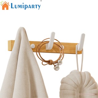 Lumiparty ตะขอแขวนเสื้อโค้ท แบบไม้ ติดผนัง แข็งแรง สําหรับห้องครัว ห้องน้ํา ผ้าขนหนู หมวก เสื้อโค้ท