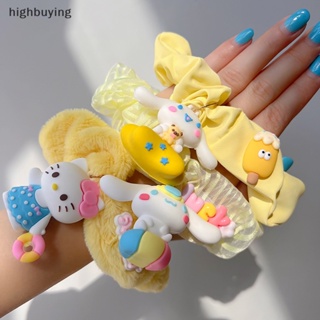 SANRIO [highbuying] ยางรัดผมหางม้า ขนาดใหญ่ ลายอนิเมะ Cinnamoroll Hello Kitty น่ารัก ของขวัญ สําหรับเด็กผู้หญิง พร้อมส่ง