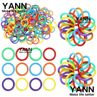 Yann1 แหวนพลาสติก ยืดหยุ่น 6 สี 144 ชิ้น สําหรับหนังสือ สํานักงาน 144 ชิ้น