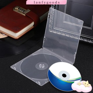 Lanfy กล่องเก็บแผ่น CD DVD PP แบบใส ทรงสี่เหลี่ยม บาง แบบพกพา ติดตั้งได้ 20 ชิ้น