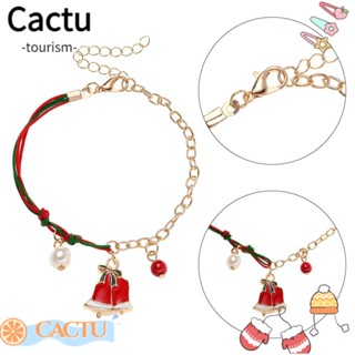 Cactu สร้อยข้อมือเชือก จี้ต้นคริสต์มาส ซานต้าน่ารัก ของขวัญ สําหรับประดับตกแต่ง