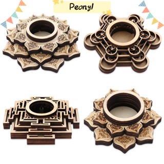 Pdony ฐานไม้แกะสลักคริสตัล รูปดอกบัว เครื่องประดับ