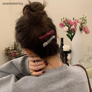 Onem กิ๊บติดผม อะคริลิค สีเหลืองอําพัน สไตล์เรโทร เรียบง่าย สําหรับผู้หญิง 1 คู่