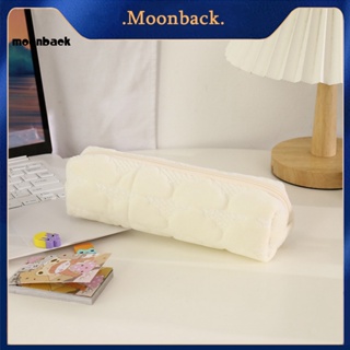 &lt;moonback&gt; กระเป๋าดินสอ สีพื้น มีซิป แข็งแรง สําหรับบ้าน โรงเรียน เครื่องเขียน กระเป๋าปากกา