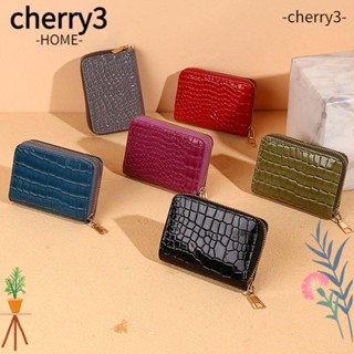 Cherry3 กระเป๋าสตางค์ กระเป๋าใส่บัตรเครดิต หนัง PU สไตล์ออร์แกน