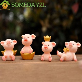 Somedayzl จี้เรซิ่น รูปหมูนําโชค สําหรับตกแต่งสวน คริสต์มาส DIY 1 ชิ้น