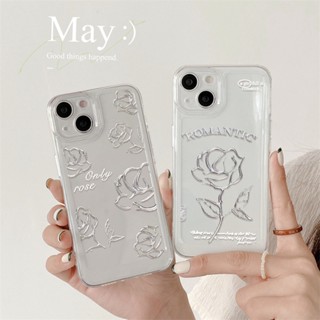 ดอกกุหลาบ️ จัดส่งทันที️สำหรับ For เคสไอโฟน 13 Pro Max Cute เคสใส Clear Case For i 14 11 12 13 Pro Max  X XS Max 7 8 Plus