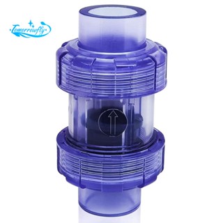 เช็ควาล์ว PVC เช็ควาล์ว 3/4 นิ้ว True Union Check Valve Transparent Blue UPVC เช็ควาล์วท่อเช็ควาล์วทางเดียว