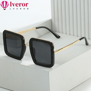 Lveror แว่นตากันแดด UV400 ทรงสี่เหลี่ยม ประดับเพชร สําหรับผู้ชาย และผู้หญิง