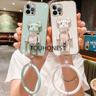 เคสไอโฟน For Apple เคส iPhone 13 Pro Max เคส iPhone 14 Pro Max Casing iPhone 13 Mini Cases iPhone 14 Plus Case Soft TPU Anime Cartoon Cute Kaws Bear Stand With Ring Phone Cover Case TT โทรศัพท์มือถือ นิ่ม ลายการ์ตูนอนิเมะ พร้อมแหวนขาตั้ง สําหรับ