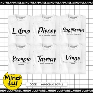 MINIMAL ZODIAC SIGNS GRAPHIC TEES PRINTS | MINDFUL APPAREL T-SHIRTS_01