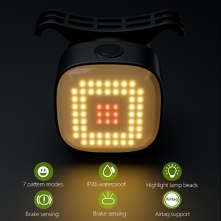 ไฟท้ายจักรยานอัจฉริยะ IPX6 เซนเซอร์เบรกอัตโนมัติ กันน้ํา ชาร์จ USB