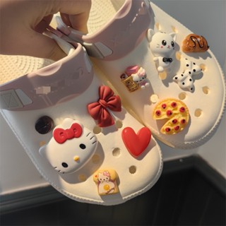 CROCS ชุดหมุดคริสตัล รูปลูกโป่ง Hello Kitty Jibbits Jibitz Charm สําหรับตกแต่งรองเท้าเด็ก