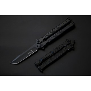 มีดพับ มีดบาลีซอง Balisong มีดควง มีดปีกผีเสื้อ ลายหัวกวาง Elk Ridge สีดำ