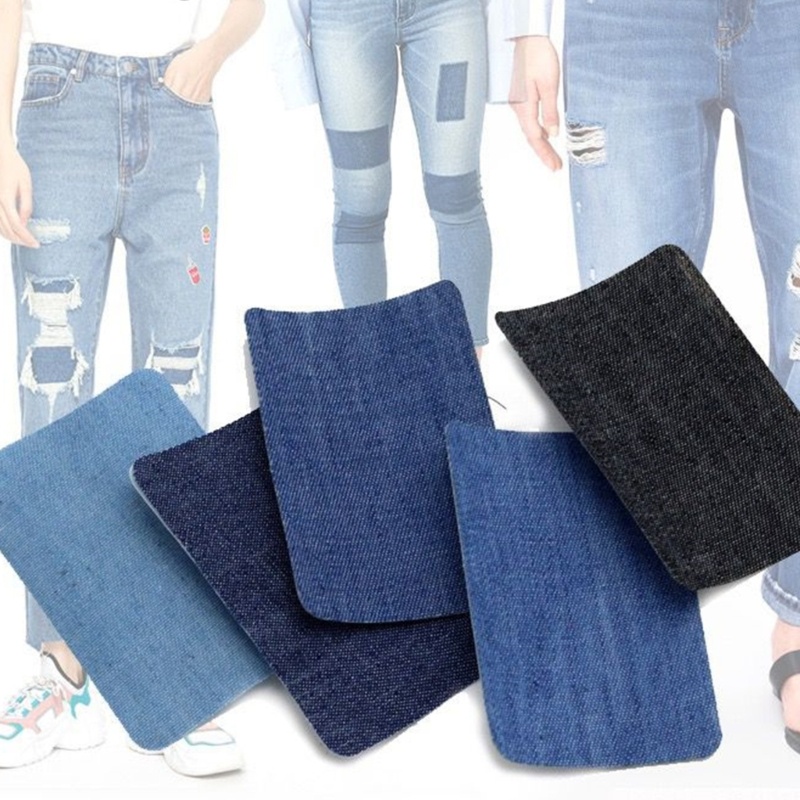 5/25Pcs Rectangular Jeans Applique Iron-on Jeans Applique for Jackets Clothes