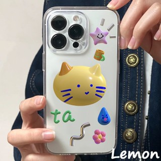 [Lemon] เคสโทรศัพท์มือถือแบบใส ลายการ์ตูนแมวน่ารัก สําหรับ iPhone 7 8 7plus 8plus 11 12 X XS XR XSMAX 11pro 12promax 11promax 12promax 13 13pro 13promax