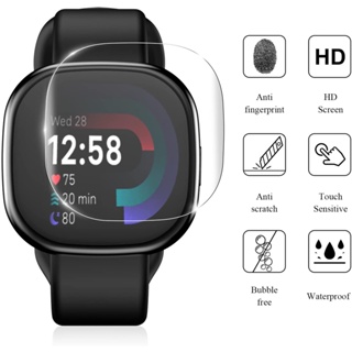 ฟิล์มกันรอยหน้าจอ HD นิ่ม แบบใส กันรอยขีดข่วน สําหรับสมาร์ทวอทช์ Fitbit Versa 4 3 2 Fitbit Sense 2 3 ชิ้น