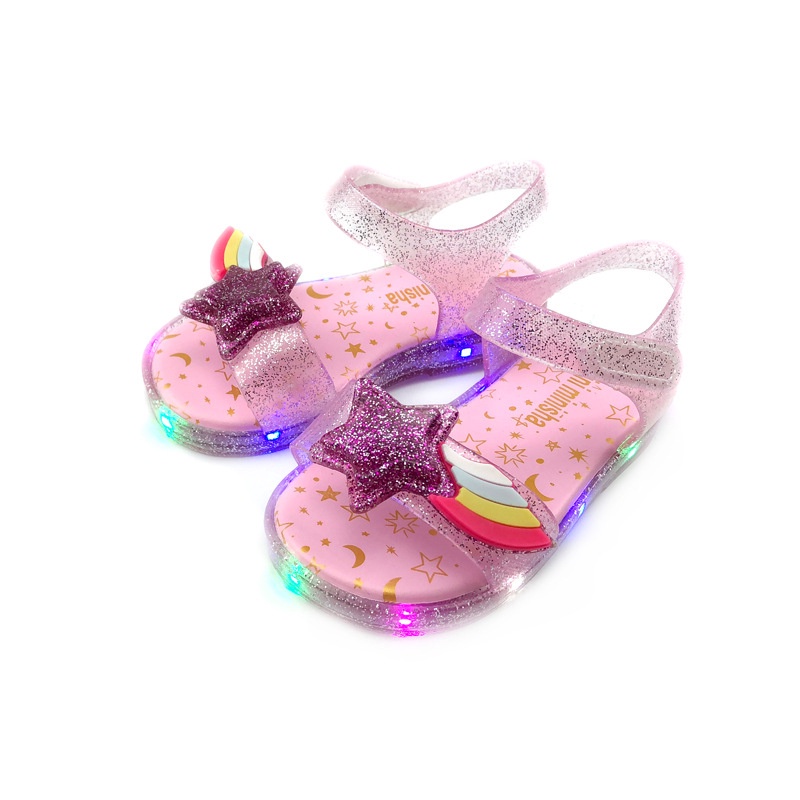 🚀สินค้าแฟชั่น🎀【Sealynn】XZ LED Rainbow Star Jelly Shoes MINI Melissa Sandal Slipper Minisha Summer Shoes Fashion Indoo