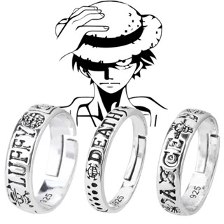 Anime Cartoon Ring Men and Women New Cute King of Thieves Ring Terra Boy Anime Fire Fist Ring with People Around Jewelry