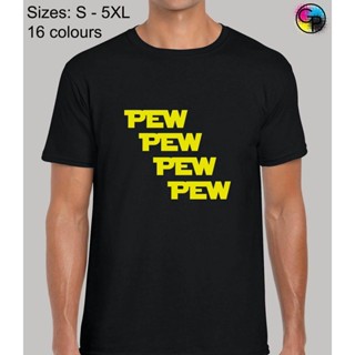 QZเสื้อคู่รัก - เสื้อยืดผู้ชายเทรนด์สุดฮอตPewPewPewSpaceWarsSciFiMoieแรงบันดาลใจNoeltyRegularสําหรับ9