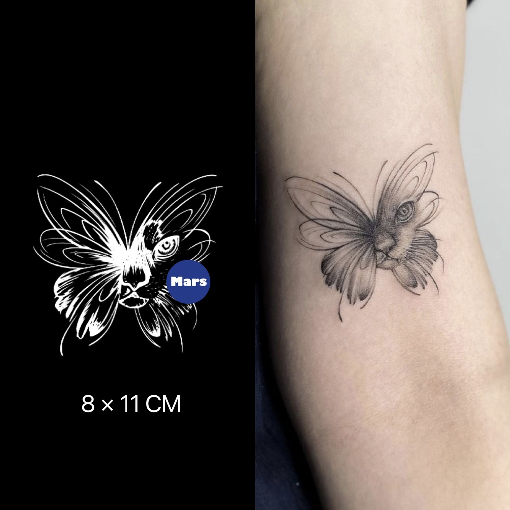 【Mars Tattoo】ใหม่ สติกเกอร์รอยสักชั่วคราว ลายผีเสื้อ กึ่งถาวร 2 สัปดาห์ ติดทนนาน X117