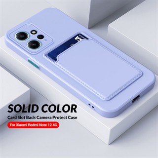 For Xiaomi Redmi Note 12 4G Note 12 Pro Plus 12Pro+ Turbo Note12Pro Note12 4G 5G Liquid Silicone Phone Case Card Holder Silicon TPU Soft Couple Back Cover