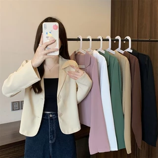 【ส่งไวจากไทย】MSD สูท เสื้อแจ็คเก็ตสตรีสไตล์เกาหลีสั้นบางสีทึบระดับไฮเอนด์ขนาดเล็กอเนกประสงค์