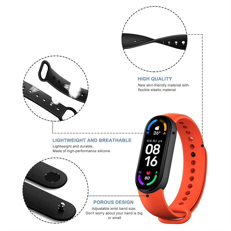 สายนาฬิกาข้อมือยางซิลิโคน สําหรับ Mi Band 8 Xiaomi Mi Band 8 NFC Miband 8 SmartWatch