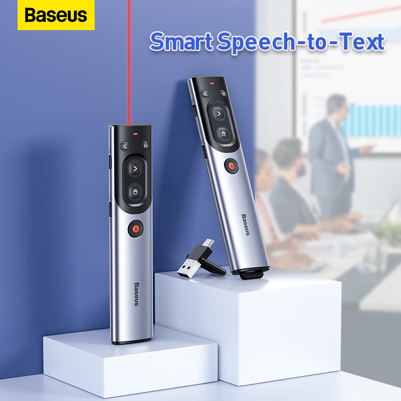 Baseus Spotlight Presentation Remote Wireless Laser Pointer Presentation Slides Powerpoint รีโมทคอนโ