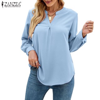 Zanzea เสื้อเชิ้ตแขนยาว คอวี แฟชั่นสตรีท สําหรับผู้หญิง