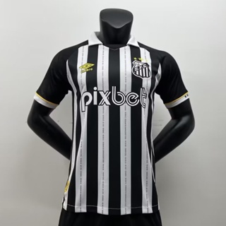 เสื้อกีฬาแขนสั้น ลายทีมชาติฟุตบอล Santos Away 23-24 S-XXL ชุดเยือน สําหรับผู้ชาย