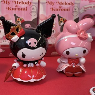 【ของแท้】ตุ๊กตาฟิกเกอร์ Miniso Sanrio Melody &amp; Kuromi Rose and Earl Series Blind Box ของขวัญ สําหรับตกแต่ง