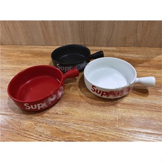 [พร้อมส่ง] ชามเซรามิค ป้องกันน้ําร้อนลวก พร้อมที่จับ สําหรับเตาอบไมโครเวฟ