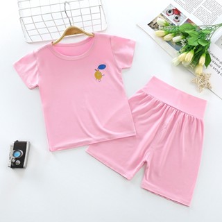 [ML] พร้อมส่ง เสื้อยืดแขนสั้น เอวสูง 80-140 ซม. แฟชั่นฤดูร้อน สําหรับเด็กผู้ชาย และเด็กผู้หญิง