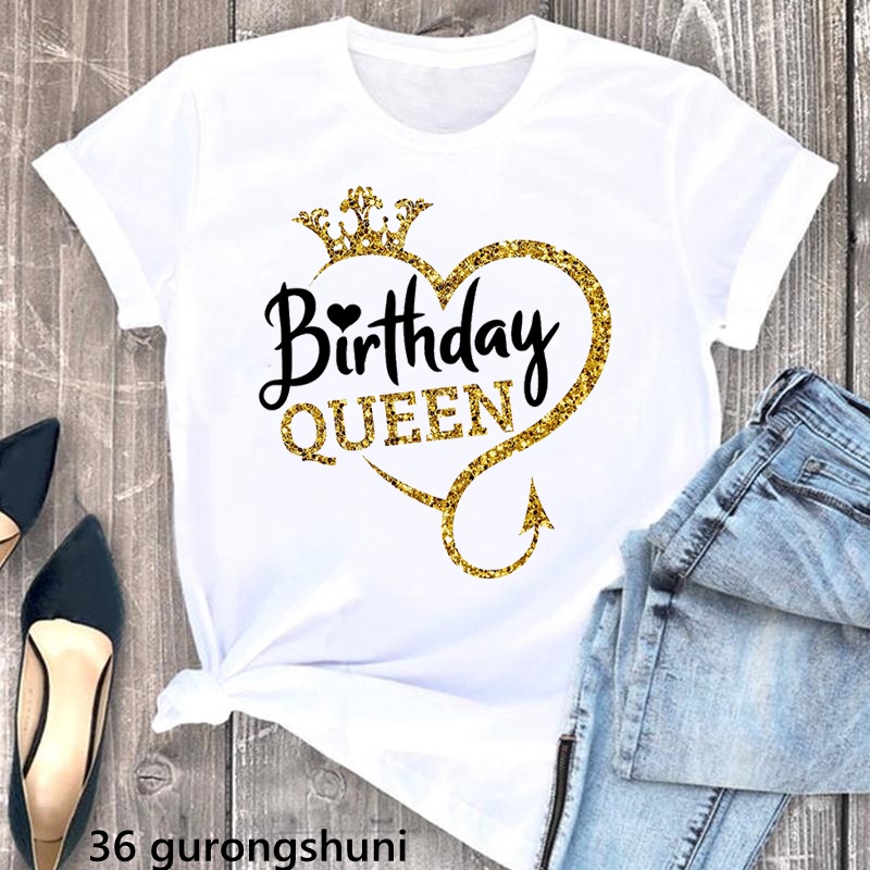 เสื้อยืด พิมพ์ลายกราฟฟิค ริมฝีปากสีแดง Afro Diva Crown Queen สีขาว ของขวัญวันเกิด สําหรับผู้หญิง