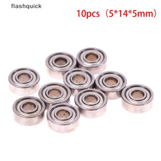 Flashquick ตลับลูกปืนเม็ดกลมร่องลึก เหล็กคาร์บอน ขนาดเล็ก 5*14*5 มม. 605ZZ 10 ชิ้น