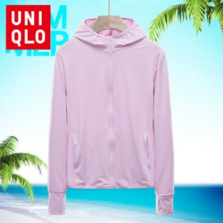 Uniqlo Airism เสื้อแจ็กเก็ต กันลม มีฮู้ด ป้องกันแดด Upf50+ แฟชั่นฤดูร้อน สําหรับเล่นกีฬา