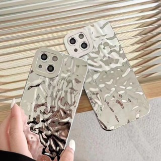 พื้นผิวแฟชั่นไม่สม่ำเสมอ เงิน เคสซิลิโคน Realme 5 5i เคส compatible for OPPO Realme A1K C2 C11 2020 C15 C12 C20 C21Y C25Y 8 8PRO 8i C30 C33 C35 C55 case