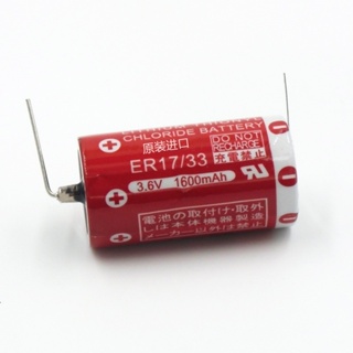 แบตเตอรี่ลิเธียม ER17/33 3.6V PLC พร้อมขาบัดกรี 1 ชิ้น