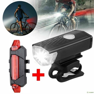 ชุดไฟ LED 300 Lumens 3 โหมด ชาร์จ USB อุปกรณ์เสริม สําหรับรถจักรยาน MTB 2 ชิ้น