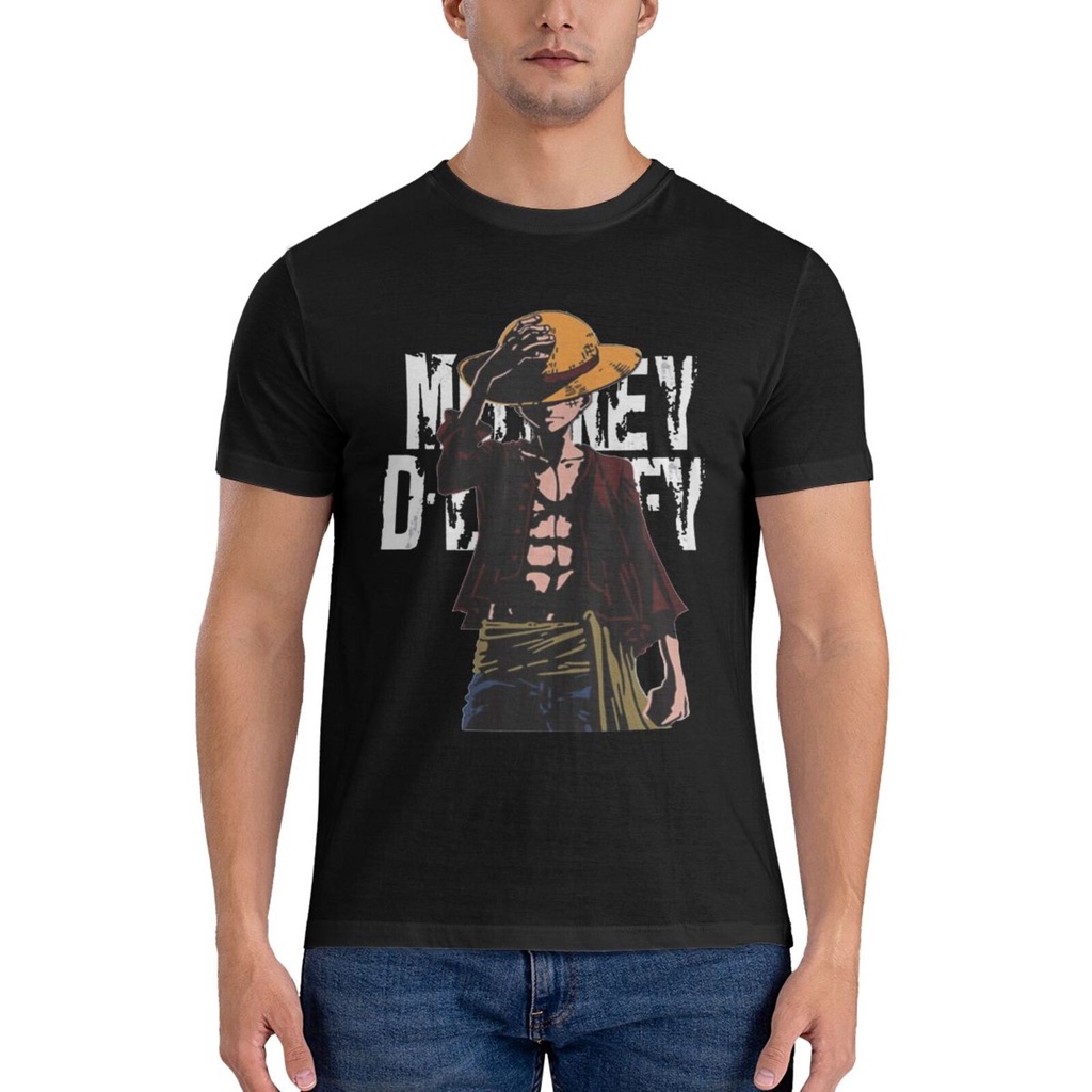 One Piece Luffy Anime Top Tshirt สไตล์หลวม